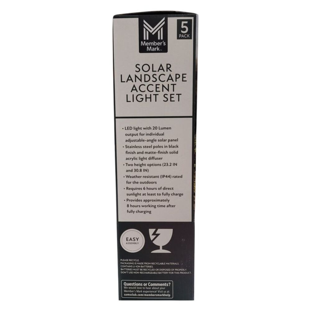 Member's Mark Reed LED Solar Landscape Accent Lights, 5-Pack - Picture 2 of 3
